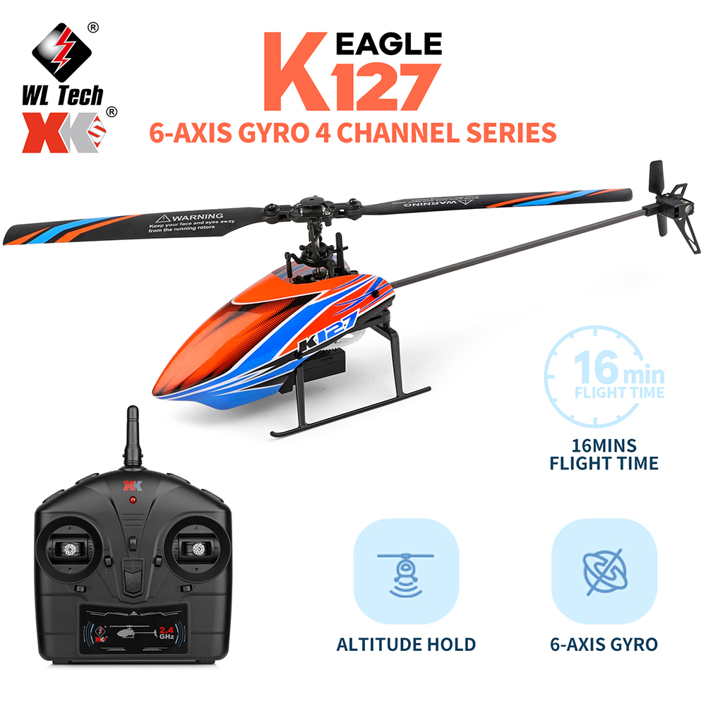 WLtoys XK K127 2.4G 4CH 6-Aixs - Rc Helicopter Nitro recension och pris