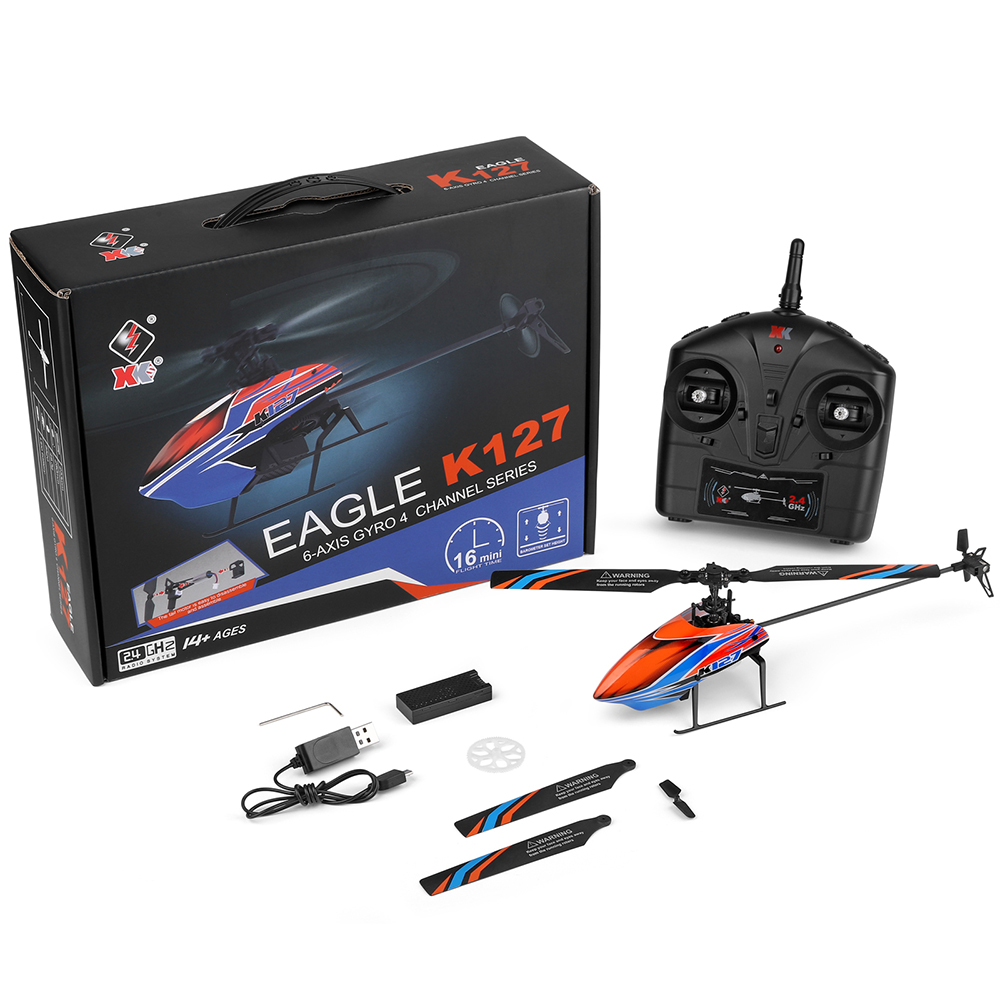 WLtoys XK K127 2.4G 4CH 6-Aixs - Rc Helicopter Nitro recension och pris